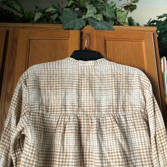 Everlane The Linen Billow Blouse Oversized Gingham Long Sleeve - XS - Picture 10 of 15
